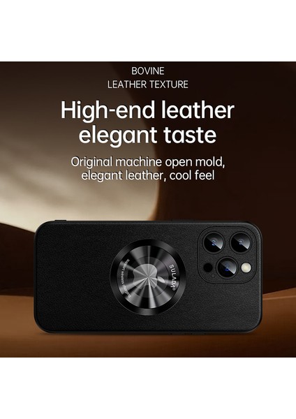 iPhone15 Pro Magnicy Cover Microfiber Deri+Tpu Koruma Telefon Kılıfı Kara (Yurt Dışından) modelleri