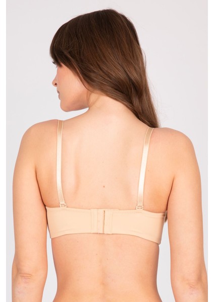 Çift Dolgulu Destekli Double Push Up Straplez Telsiz Ten Sütyen modelleri