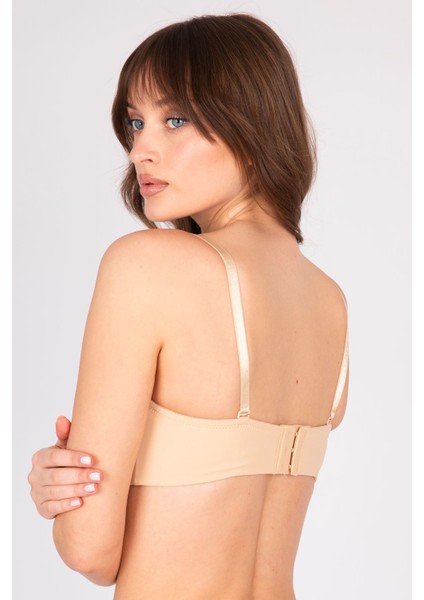 Çift Dolgulu Destekli Double Push Up Straplez Telsiz Ten Sütyen indirimleri