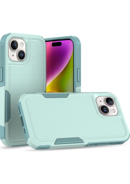 iPhone15 Çift Katmanlı Koruma Pc+Tpu Kapak Düşüş Önleyici Telefon Vaka Yeşili (Yurt Dışından)