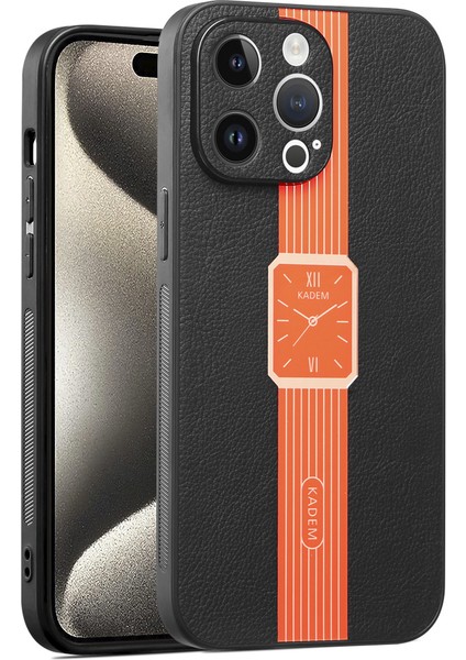 iPhone15 Pro Case Pu+Tpu+Akrilik Elektrikli Telefon Kapak-Orange Için (Yurt Dışından)