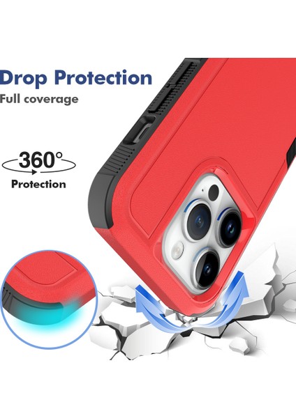 iPhone15 Pro Çizelge Anti-Cratch Telefon Kılıfı Pc+Tpu Şok Geçirmez Arka Kapak Kırmızısı (Yurt Dışından) fiyatları