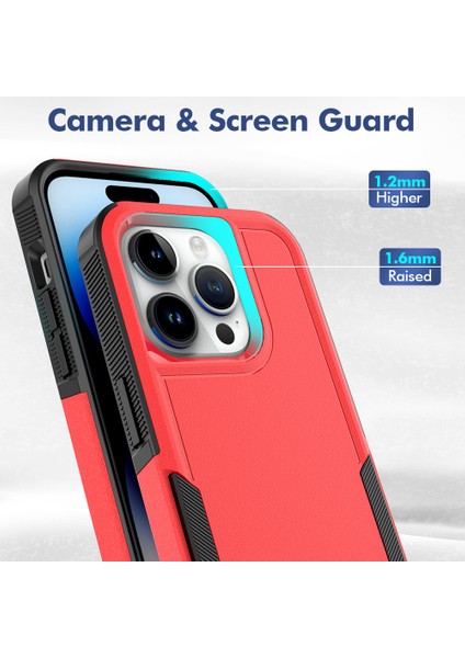 iPhone15 Pro Çizelge Anti-Cratch Telefon Kılıfı Pc+Tpu Şok Geçirmez Arka Kapak Kırmızısı (Yurt Dışından) modelleri