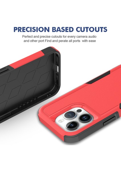 iPhone15 Pro Çizelge Anti-Cratch Telefon Kılıfı Pc+Tpu Şok Geçirmez Arka Kapak Kırmızısı (Yurt Dışından) indirimleri