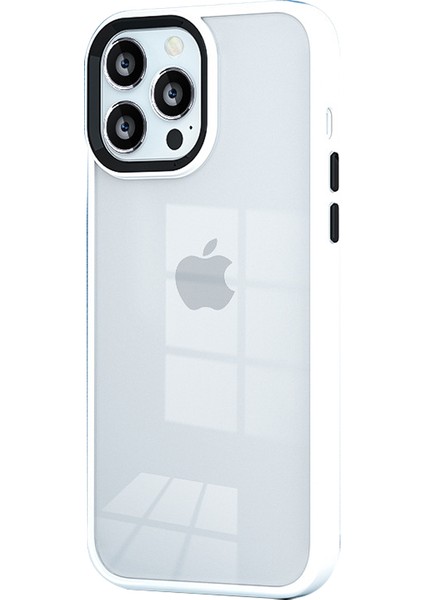 iPhone15 Pro Candy Rengi Yüksek Şeffaflık Tpu+Pc Telefon Kılıfı Cilt Touch Anti Drop Geri Kapak-Beyaz (Yurt Dışından)