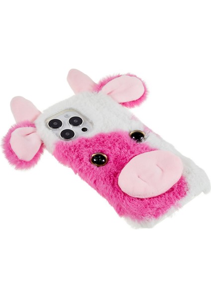 iPhone15 Pro Furry Peluş Kılıf Süt Inek Kulak Tarzı Tpu Yumuşak Telefon Kabuk Rose (Yurt Dışından) fiyatları