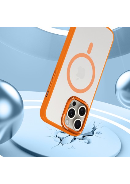 iPhone15 Pro 15 Magnetic Lens Çerçevesi Mat Telefon Kapak Tespit Edici Siyah (Yurt Dışından)