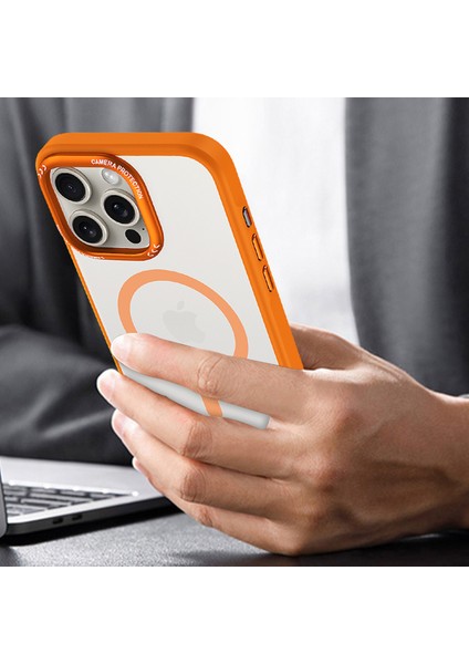 iPhone15 Pro 15 Magnetic Lens Çerçevesi Mat Telefon Kapak Tespit Edici Siyah (Yurt Dışından)