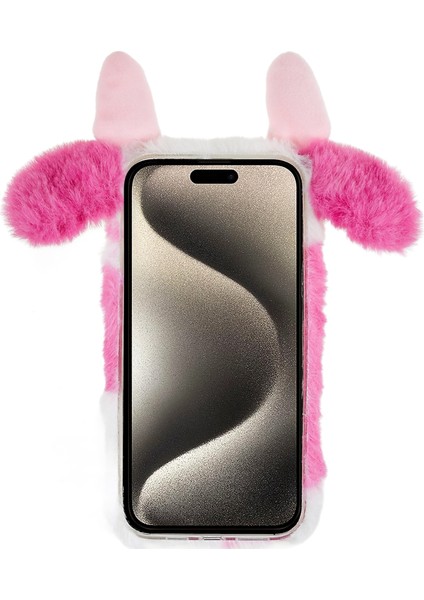 iPhone15 Pro Furry Peluş Kılıf Süt Inek Kulak Tarzı Tpu Yumuşak Telefon Kabuk Rose (Yurt Dışından) indirimleri