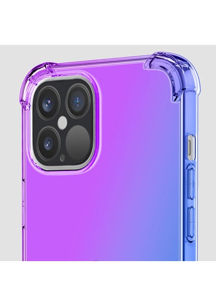 iPhone15 Plus Tpu Için Tpu Telefon Vaka Gradyan Renk Dört Köşe Damla Geçirmez Telefon Kapak Pembe/mor (Yurt Dışından)