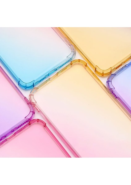 iPhone15 Plus Tpu Için Tpu Telefon Vaka Gradyan Renk Dört Köşe Damla Geçirmez Telefon Kapak Pembe/mor (Yurt Dışından)