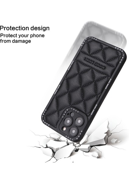 iPhone15 Pro Rhombic Grid Doku Kılıfı Pu Deri Kaplamalı Pc+Tpu Telefon Kapak Mavisi (Yurt Dışından) fırsatları