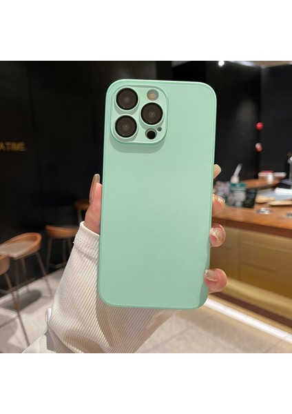 iPhone15 Pro Max Için Ag Pro Max Telefon Kılıfı Mat Tpu Çerçeveli Temperli Cam Arka Kapak Yeşili (Yurt Dışından)