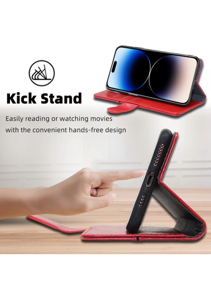 iPhone15 Pro Geometrik Deri Telefon Kılıf Anti-Drop Stand Cüzdan Kapak Mavisi (Yurt Dışından) fırsatları