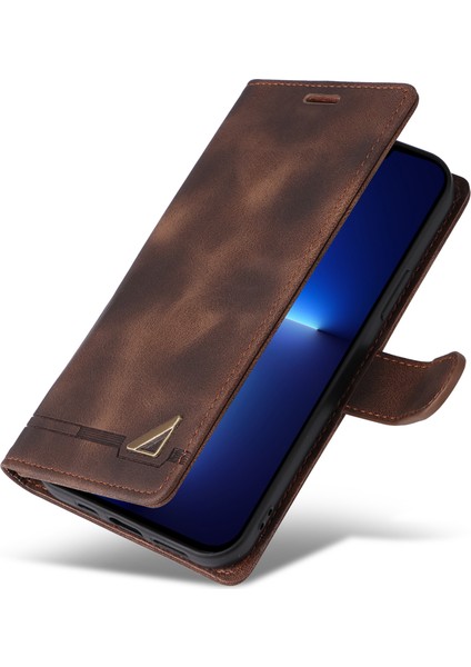 iPhone15 Pro Max Stand Kabuk Flip Cüzdan Anti-Çizgi Pu Deri Kılıf Cilt Touch Telefon Kapak Brown (Yurt Dışından) indirimleri