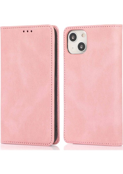 iPhone15 Plus Pu Deri Telefon Kılıfı Manyetik Kapanış Standı Cüzdan Kapak Golü Altın (Yurt Dışından)