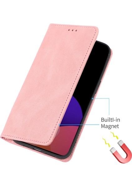 iPhone15 Plus Pu Deri Telefon Kılıfı Manyetik Kapanış Standı Cüzdan Kapak Golü Altın (Yurt Dışından)