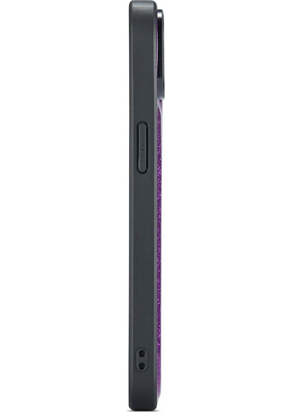 iPhone15 Plus Plus Kasa Parıltılı Yüzey Pu Deri Kaplamalı Pc+Tpu Telefon Kapak-Mor (Yurt Dışından)