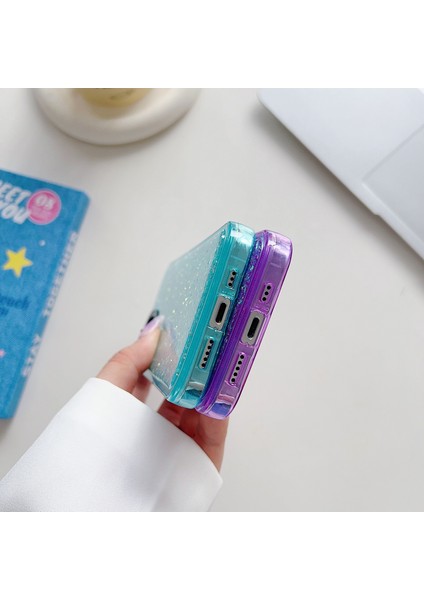 iPhone15 Pro Max Max Için Düşüş Koşullu Glitter Bling Epoksi Pc+Tpu Telefon Kapak Kamera Koruma Çerçevesi Geri Kılıf Beyaz (Yurt Dışından) modelleri