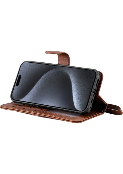 iPhone15 Pro Korusu 2'de Söndürülebilir Pu Deri Telefon Stand Cüzdan Kapak Kavurosu (Yurt Dışından) modelleri
