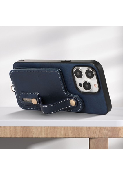 iPhone15 Pro Case Pu Deri+Tpu Telefon Kapak Kartı Tutucu Anti-Drop Kabuk Mavisi Için Stil 03 (Yurt Dışından) fiyatları