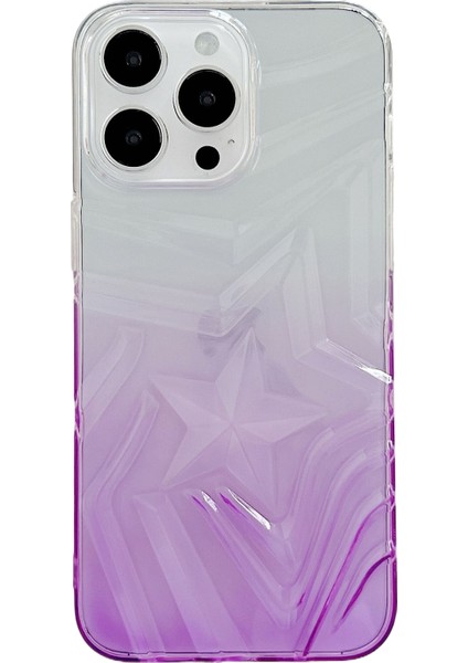 iPhone15 Pro Korusu Çift Renk Istek Yıldız Deseni Anti-Drop Tpu Telefon Kapak Sınıflandırıcı Mor (Yurt Dışından)