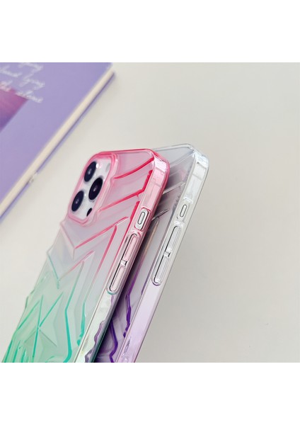 iPhone15 Pro Korusu Çift Renk Istek Yıldız Deseni Anti-Drop Tpu Telefon Kapak Sınıflandırıcı Mor (Yurt Dışından)