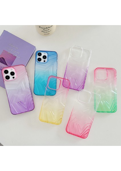 iPhone15 Pro Korusu Çift Renk Istek Yıldız Deseni Anti-Drop Tpu Telefon Kapak Sınıflandırıcı Mor (Yurt Dışından)