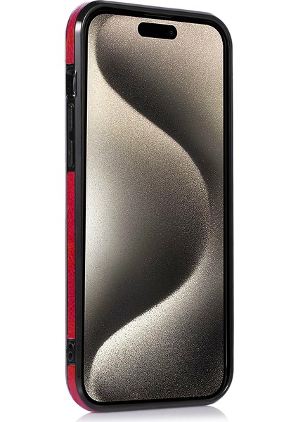 iPhone15 Pro Max Case Tpu+Pu Telefon Kapağı Logo Tasarım Şok Geçirmez Kabuk-Kırmızı (Yurt Dışından) fiyatları
