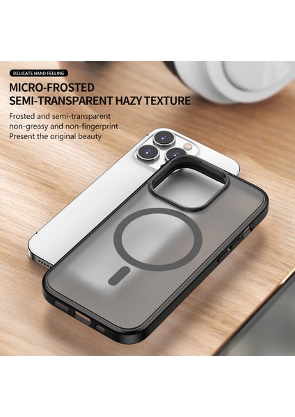 iPhone15 Prof Fall Koruma Telefon Kılıfı Magsafe Pc+Tpu Mat Arka Kapak Black ile Uyumlu (Yurt Dışından) fırsatları