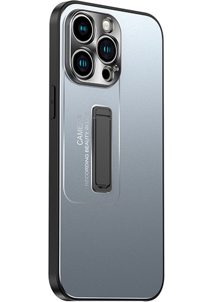 iPhone15 Pro Max Case Plastik Telefon Geri Kapak Gizli Kickstand-Blue (Yurt Dışından)