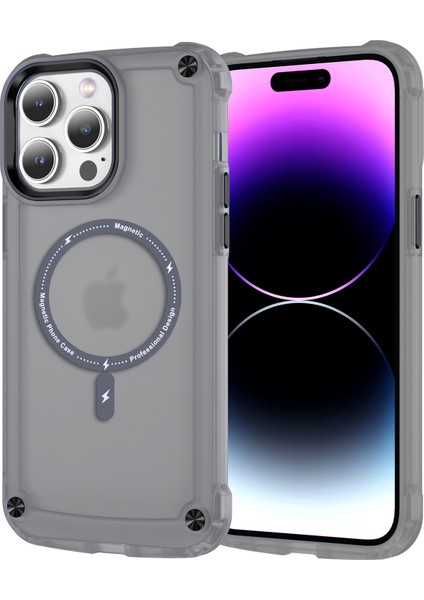 iPhone15 Plus Manyetik Tpu+Pc Telefon Kılıfı Için Magsafe-Black ile Uyumlu Mat Mat Anti-Çizelge Kapağı (Yurt Dışından)
