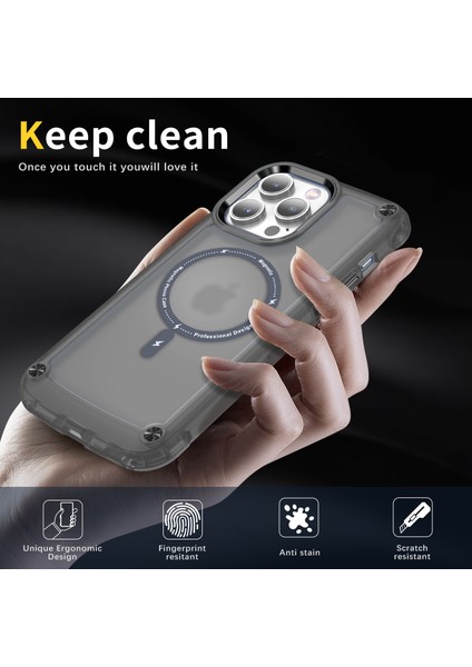 iPhone15 Plus Manyetik Tpu+Pc Telefon Kılıfı Için Magsafe-Black ile Uyumlu Mat Mat Anti-Çizelge Kapağı (Yurt Dışından) modelleri