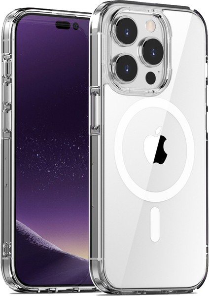 iPhone15 Plus Için Aurora Serisi Plus Tpu+Pc Clear Phone Case Magsafe-Tövbe ile Uyumlu Manyetik Anti-Çizelge Kapağı (Yurt Dışından)