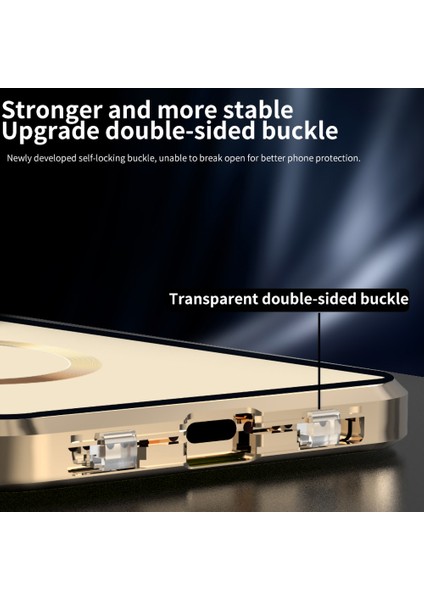 iPhone15 Pro Case Manyetik Telefon Kapağı Hd Temperli Cam Film Black ile Magsafe ile Uyumlu (Yurt Dışından)