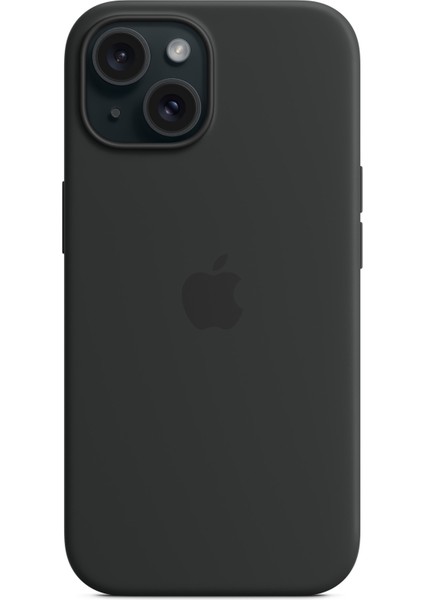 iPhone15 Plus Kasa Için Magsafe Yumuşak Silikon Telefon Koruyucu Kabuk Black ile Uyumlu (Yurt Dışından)