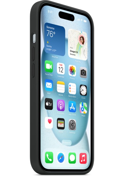 iPhone15 Plus Kasa Için Magsafe Yumuşak Silikon Telefon Koruyucu Kabuk Black ile Uyumlu (Yurt Dışından)