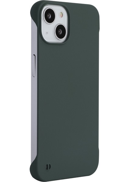 iPhone15 Plus Artı Ka Mat Sert Pc Çerçevesiz Arka Kapak-Siyah Yeşil (Yurt Dışından)