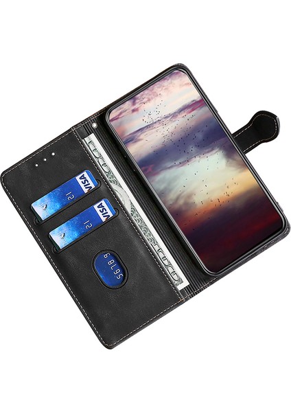 iPhone15 Pro Max Maks Hip Hat Telefon Kapağı Pu Deri Stand Cüzdan Black Için Cilt Touch Kabuğu (Yurt Dışından)