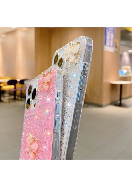 iPhone15 Pro Max Glittery Telefon Kılıfı Tpu Kelebek Rhinestone Dekor Kapağı Zincir-Mavi ile (Yurt Dışından) fırsatları