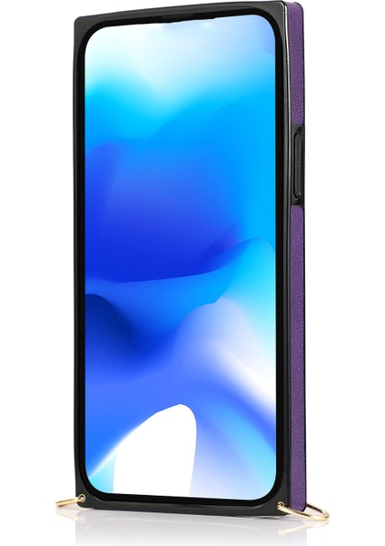 iPhone15 Plus Pu Pu Pu Deri Kaplı Tpu Kart Tutucu Kickstand Telefon Kapak-Mor (Yurt Dışından)