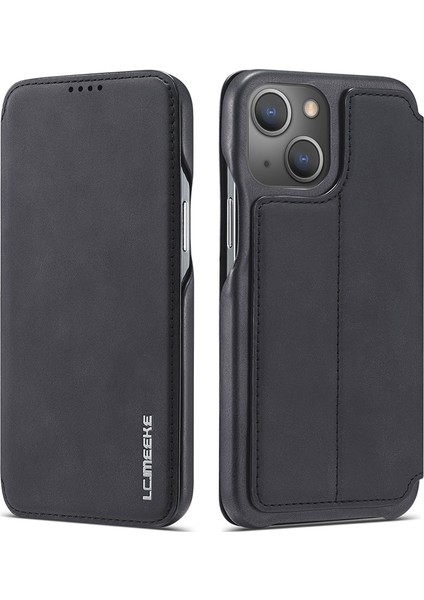 iPhone15 Plus Pu Deri Savaşı Isece Telefon Kılıfı Tek Kart Yuvası Anti-Drop Cover-Black (Yurt Dışından)