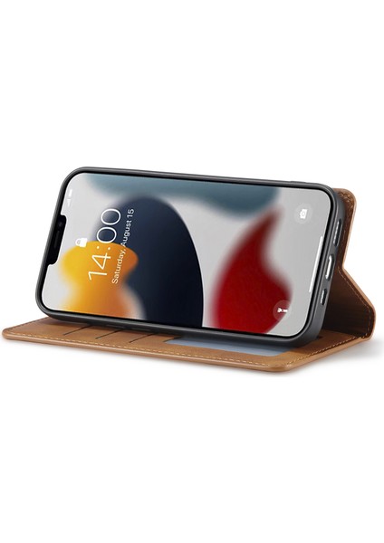 iPhone15 Pro Max Cilt Touch Pu Deri Manyetik Telefon Vaka Telefon Kapağı Cüzdan-Brown (Yurt Dışından)
