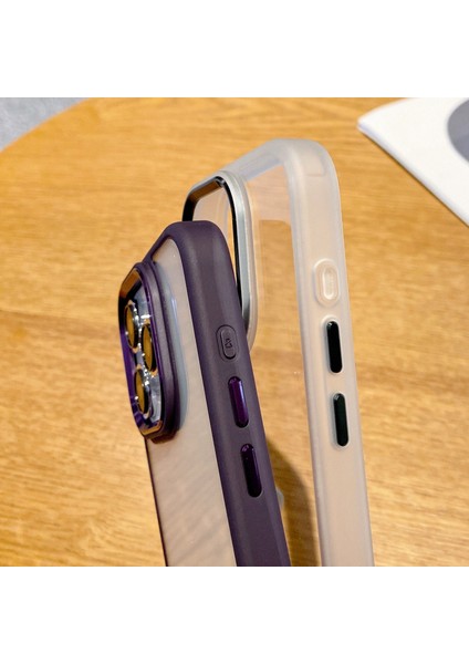 iPhone15 Pro Max Case Tpu+Pc Telefon Kabuğu Metal Lens Çerçevesi Anti-Drop Kapak Tüketim (Yurt Dışından)