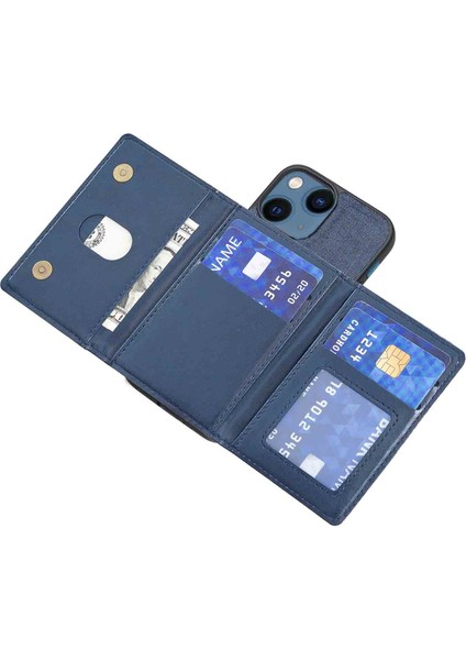 iPhone15 Plus Bölünmüş Tasarımlı Cüzdan Kılıf Kot Kot Ceza Telefon Kapak Blue (Yurt Dışından) indirimleri
