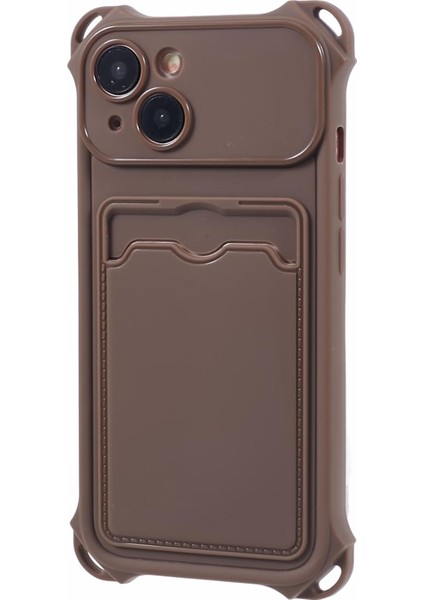 iPhone15 Plus Için Plus Tpu Case Four Corner Drop Kartı Kart Tutucu Kapağı (Hassas Kesim) -Brown (Yurt Dışından)