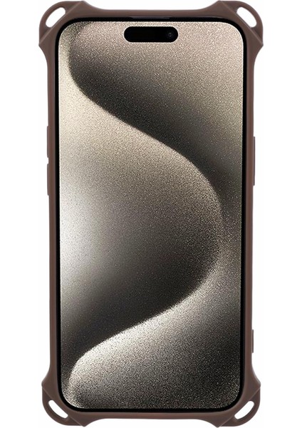 iPhone15 Plus Için Plus Tpu Case Four Corner Drop Kartı Kart Tutucu Kapağı (Hassas Kesim) -Brown (Yurt Dışından)
