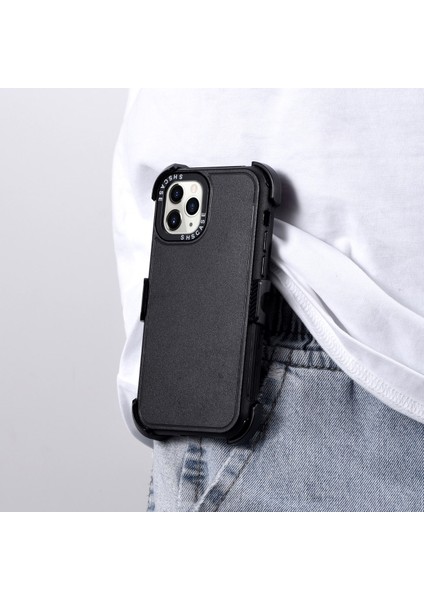 iPhone15 Plus Sağlam Koruyucu Kapak Tpu+Pc Kemer Klip Kickstand Telefon Kasası+Sky Mavi (Yurt Dışından)