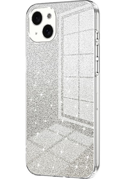 iPhone15 Plus Cep Telefonu Kılıfı Şok Geçirmez Gradient Glitter Hassas Kesim Tpu Cover-Cransparent (Yurt Dışından)