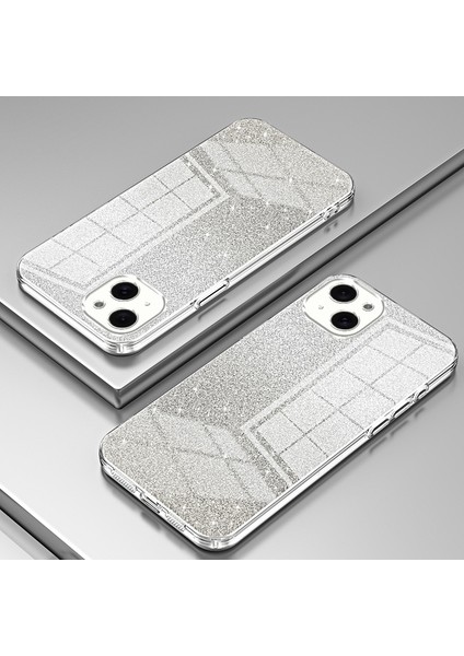iPhone15 Plus Cep Telefonu Kılıfı Şok Geçirmez Gradient Glitter Hassas Kesim Tpu Cover-Cransparent (Yurt Dışından)